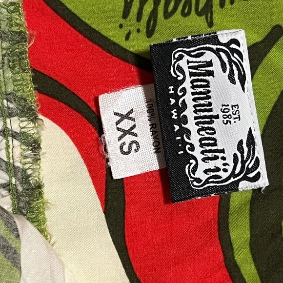 Manuhealii Vibrant Red and Green Camisole Dress - Picture 3 of 6